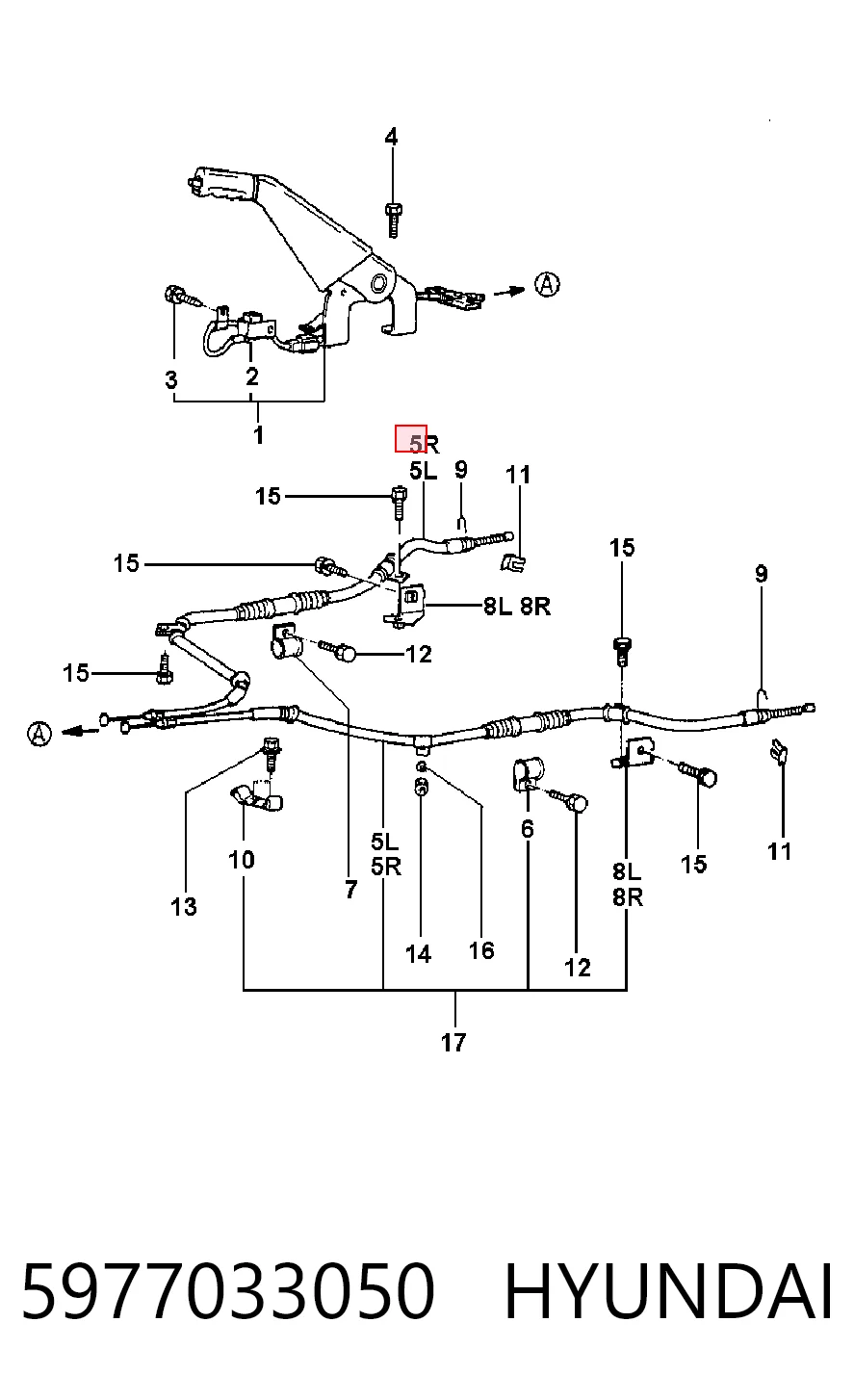 Compre Cabo do freio de estacionamento traseiro direito Hyundai Sonata 2