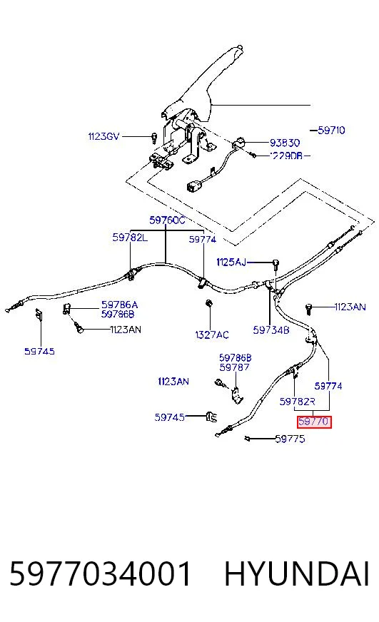 Cabo do freio de estacionamento traseiro direito Hyundai Sonata II Y-2 ao melhor preço