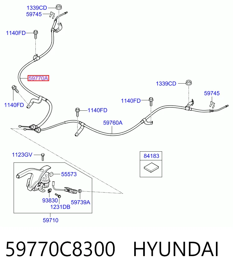 Cabo do freio de estacionamento traseiro direito Hyundai I20  GB ao melhor preço