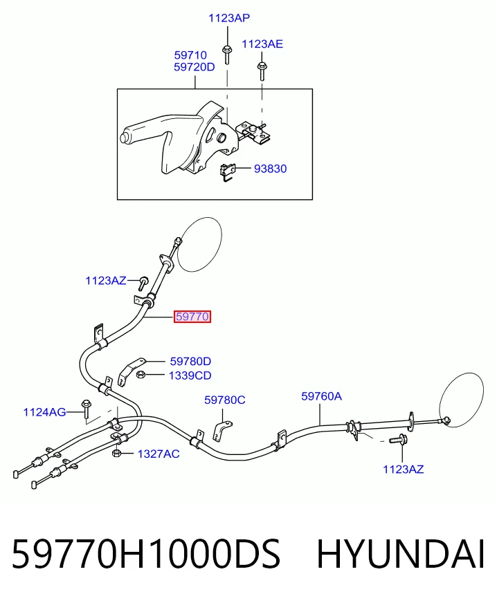 Cabo do freio de estacionamento traseiro direito para Hyundai Terracan  HP