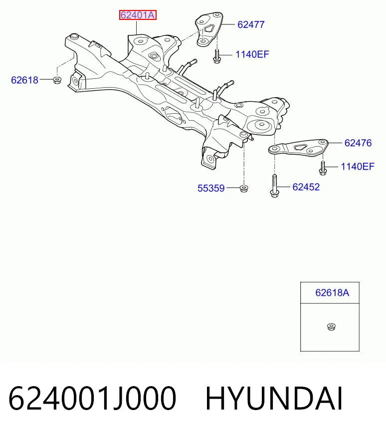 Viga de suspensão dianteira (plataforma veicular) Hyundai I20 I PB