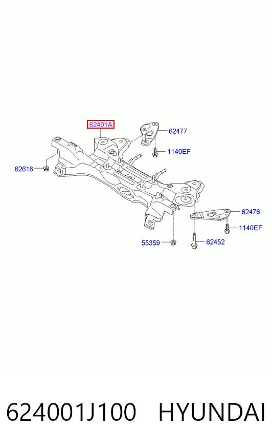  Viga de suspensão dianteira (plataforma veicular) Hyundai I20 I hatchback (PB) (2008 - 2012) I