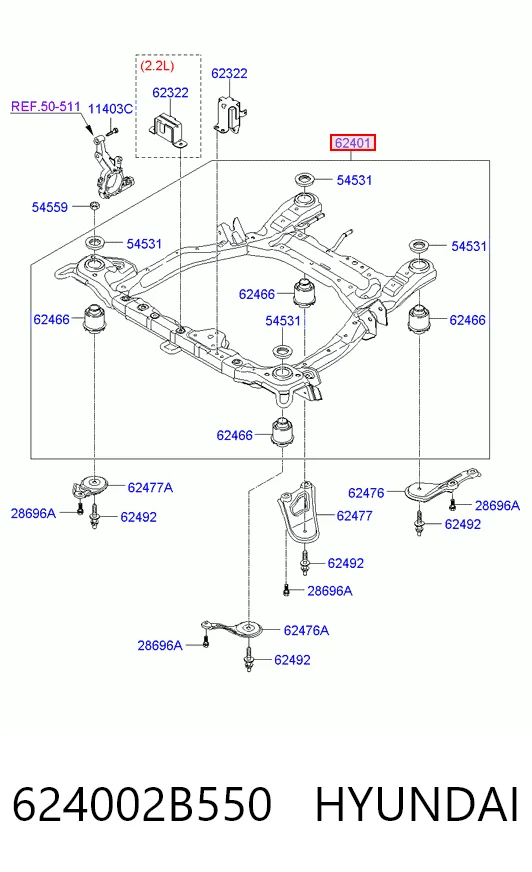 Compre Viga de suspensão dianteira (plataforma veicular) Hyundai Santa Fe 2