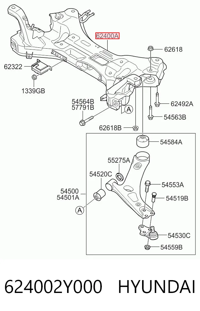 Viga de suspensão dianteira (plataforma veicular) para Hyundai Ix35  LM