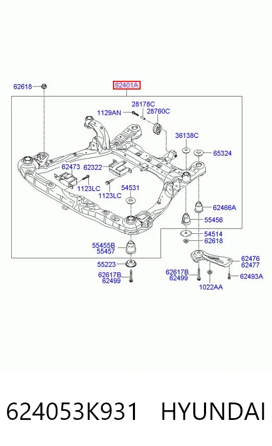 Viga de suspensão dianteira (plataforma veicular) Hyundai Sonata V NF ao melhor preço