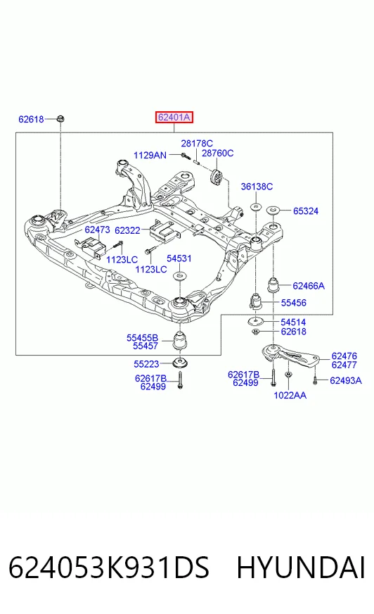 Viga de suspensão dianteira (plataforma veicular) para Hyundai Sonata NF