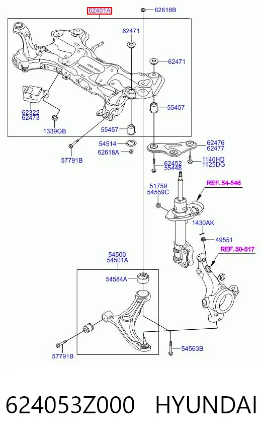 Viga de suspensão dianteira (plataforma veicular) Hyundai I40  VF ao melhor preço