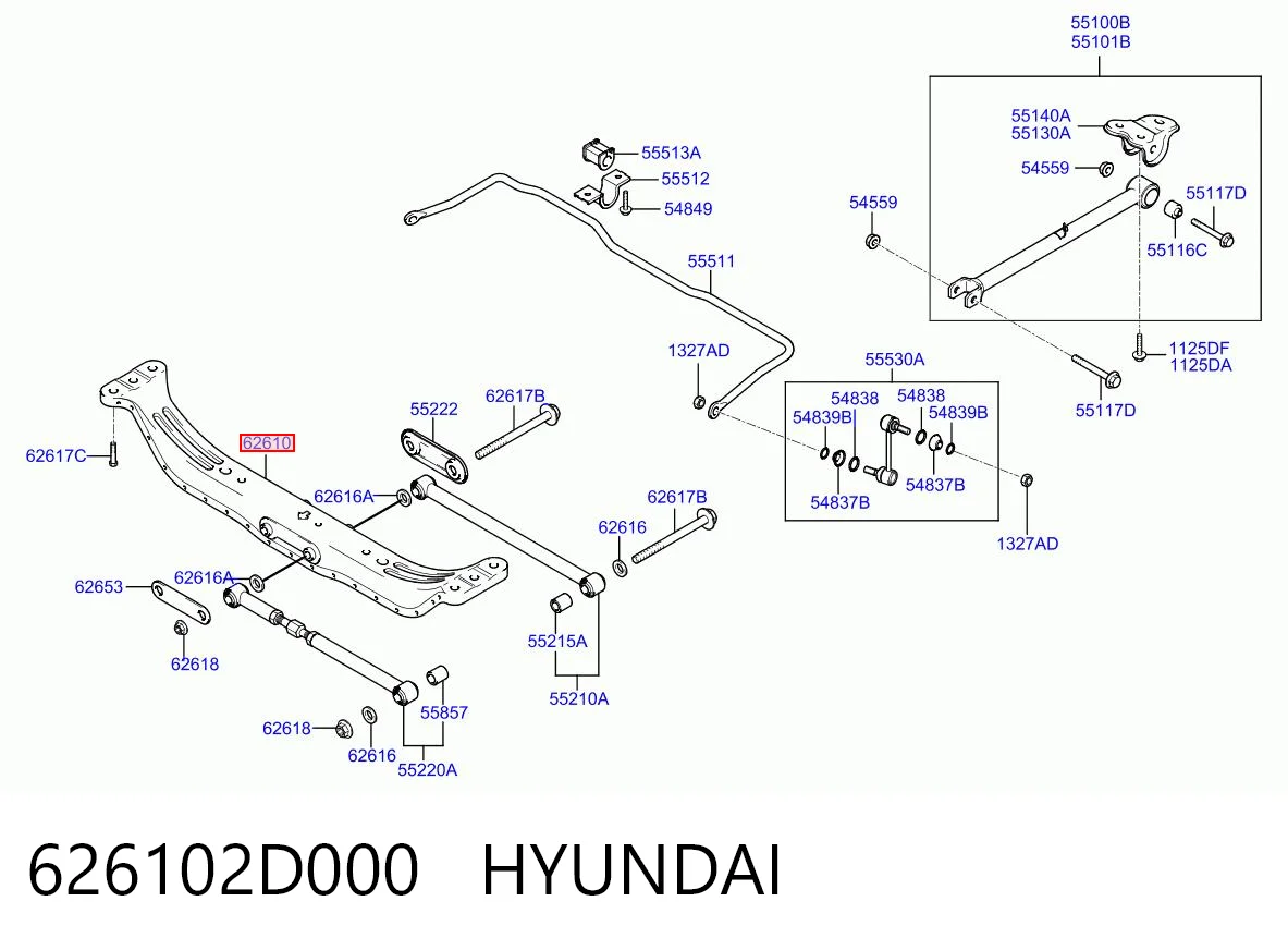 Viga de suspensão traseira (plataforma veicular) para Hyundai Elantra III XD