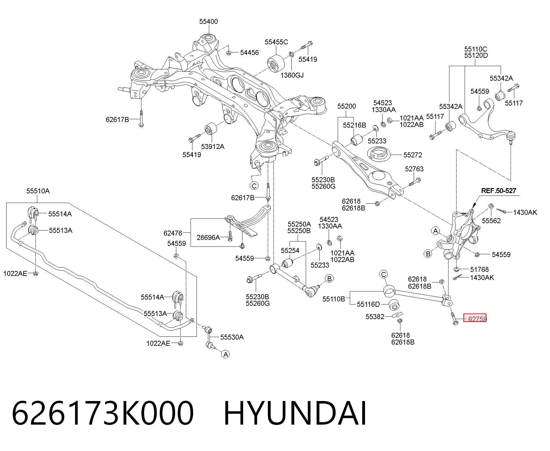 626173K000 Hyundai/Kia Parafuso