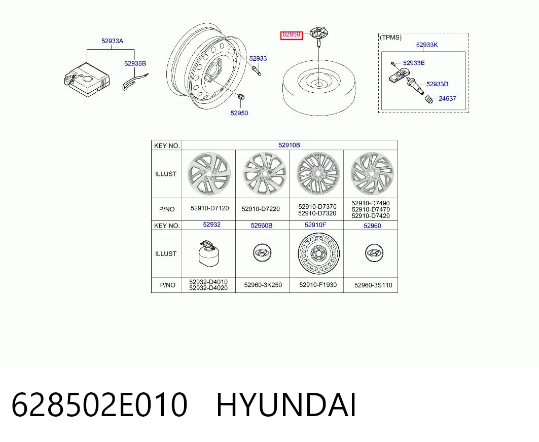 628502E010 Hyundai/Kia