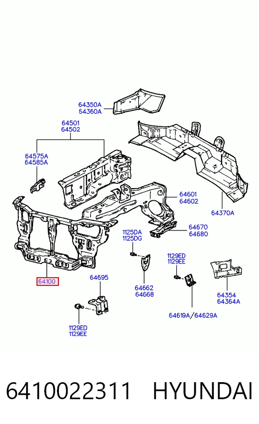 Suporte do radiador montado (painel de montagem de fixação das luzes) Hyundai Accent  X-3 ao melhor preço
