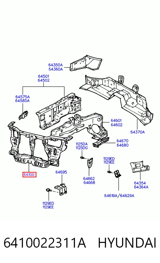 Compre Suporte do radiador montado (painel de montagem de fixação das luzes) Hyundai Accent 1