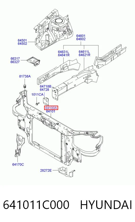 Compre Suporte do radiador montado (painel de montagem de fixação das luzes) Hyundai Getz 
