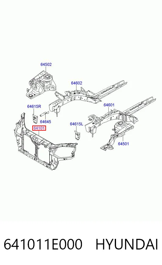 Suporte do radiador montado (painel de montagem de fixação das luzes) Starline KH3156200
