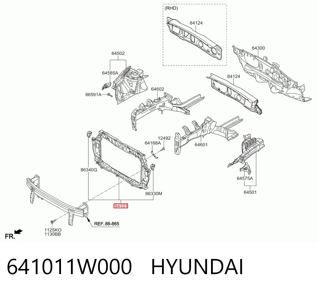Compre Suporte do radiador montado (painel de montagem de fixação das luzes) KIA Rio 3