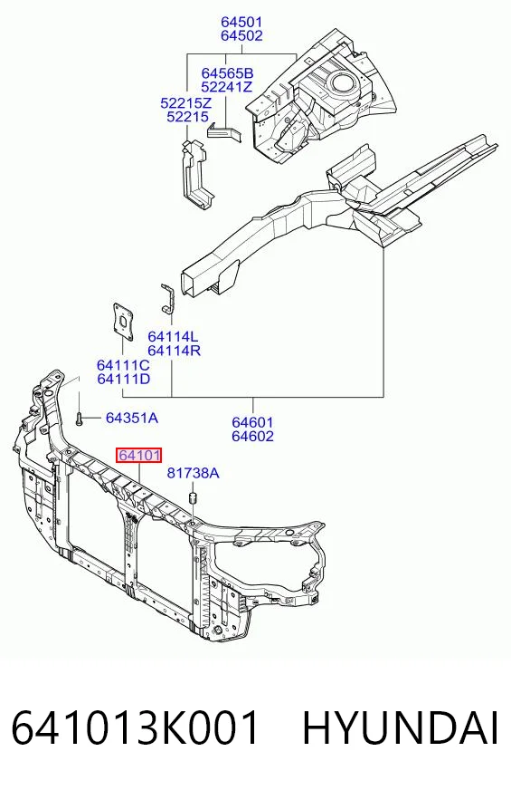 Suporte do radiador montado (painel de montagem de fixação das luzes) Hyundai Sonata V NF ao melhor preço