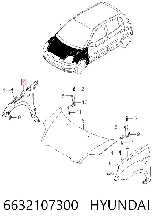 Compre Pára-lama dianteiro direito KIA Picanto 1