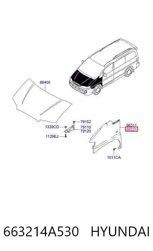 Pára-lama dianteiro direito Hyundai H-1 STAREX   ao melhor preço