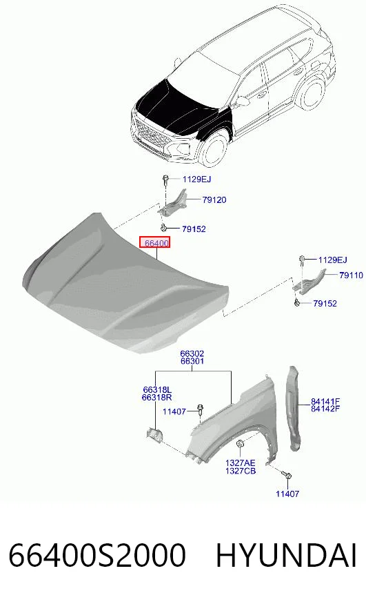 Capota para Hyundai Santa Fe IV TM, TMA