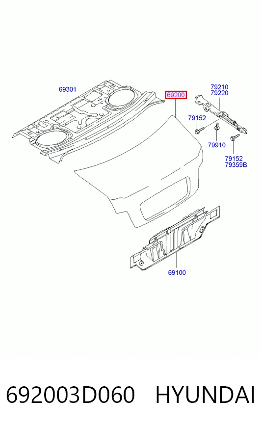 Tampa de porta-malas Hyundai Sonata  EU4 ao melhor preço