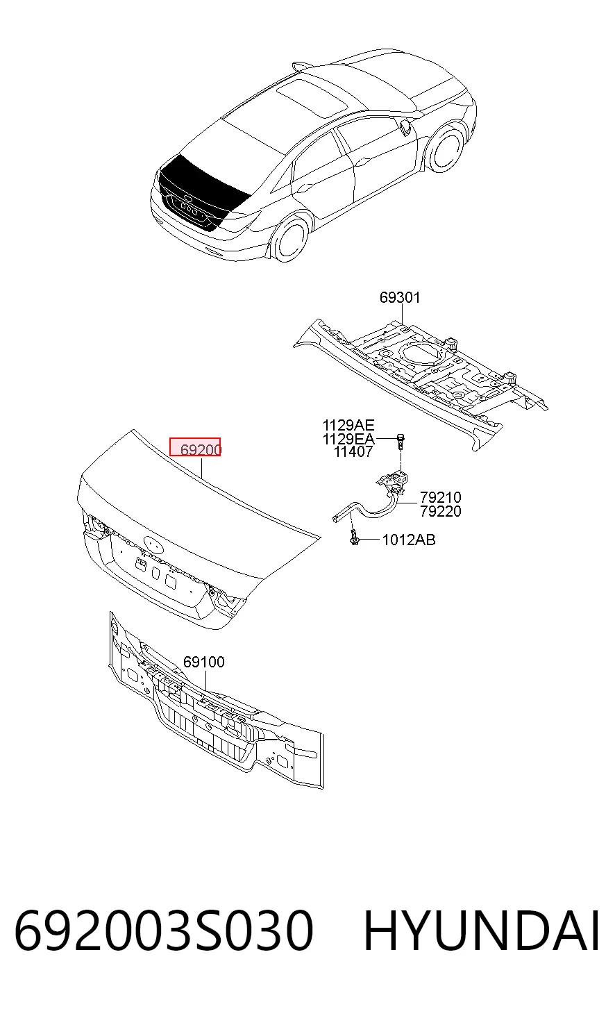 Tampa de porta-malas Hyundai Sonata VI YF ao melhor preço