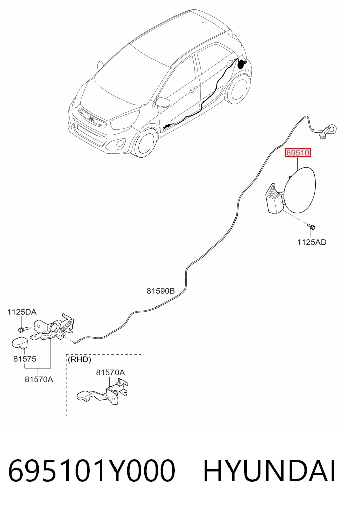 Alcapão do tanque de combustível KIA Picanto II TA ao melhor preço