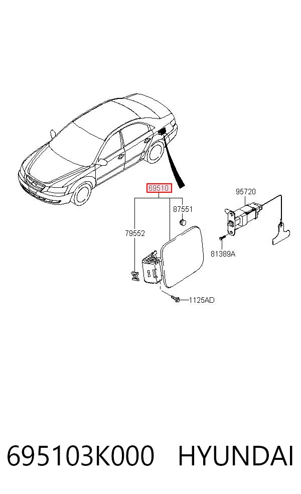 Alcapão do tanque de combustível para Hyundai Sonata V NF
