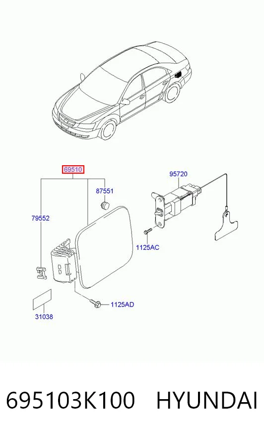 Alcapão do tanque de combustível para Hyundai Sonata V NF