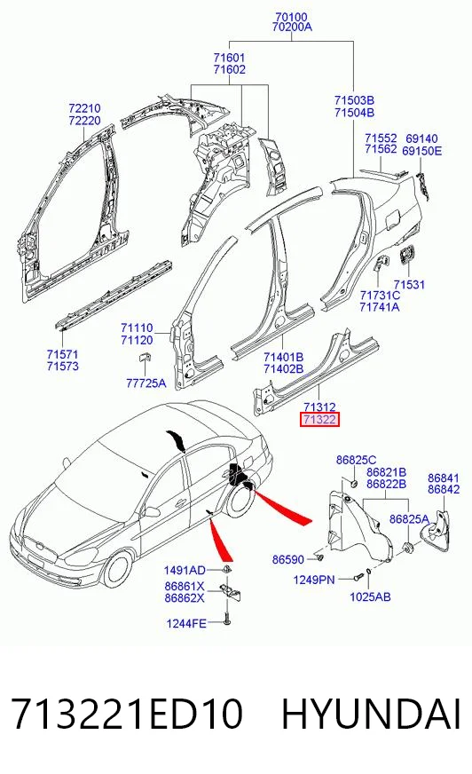 Acesso externo direito Hyundai Accent III MC ao melhor preço