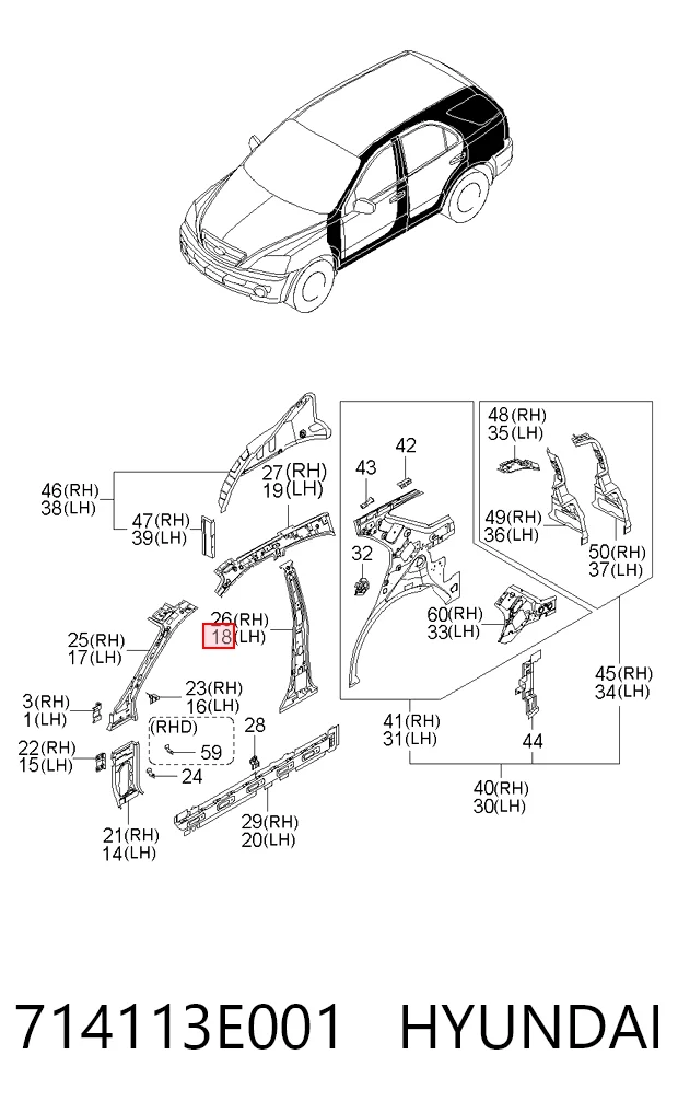 714113E001 Hyundai/Kia