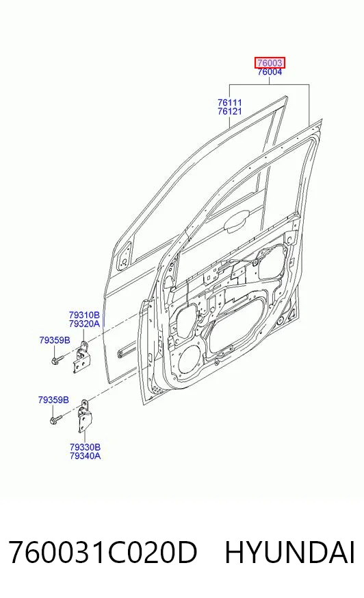 Porta dianteira esquerda para Hyundai Getz  