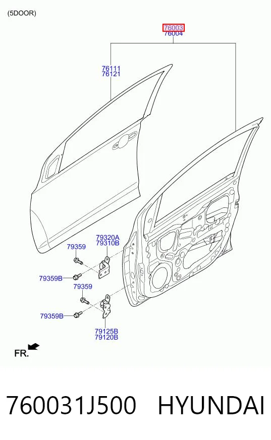 Porta dianteira esquerda para Hyundai I20 I PB