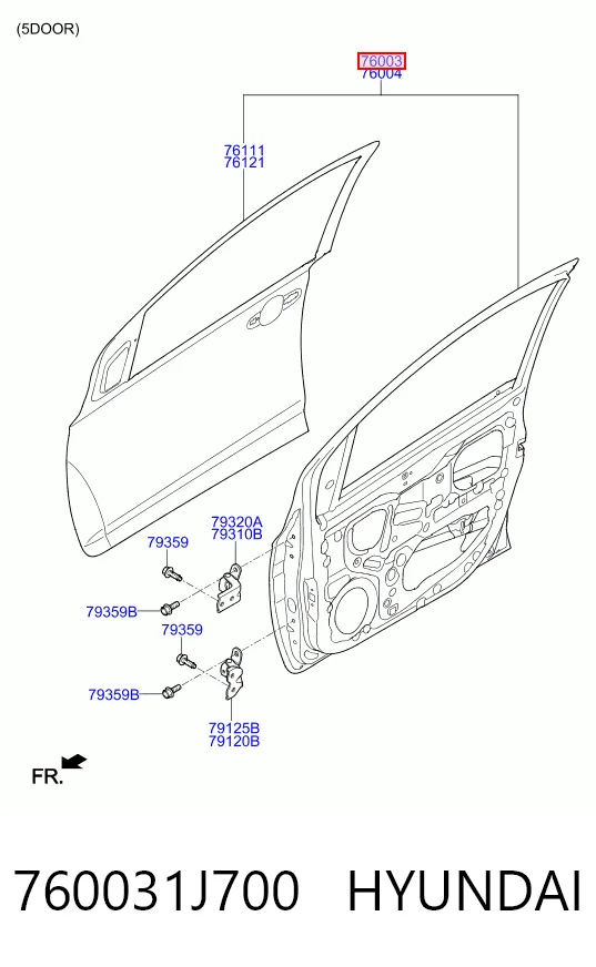 Porta dianteira esquerda Hyundai I20 I PB
