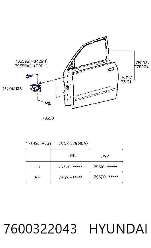 Porta dianteira esquerda para Hyundai Accent X-3