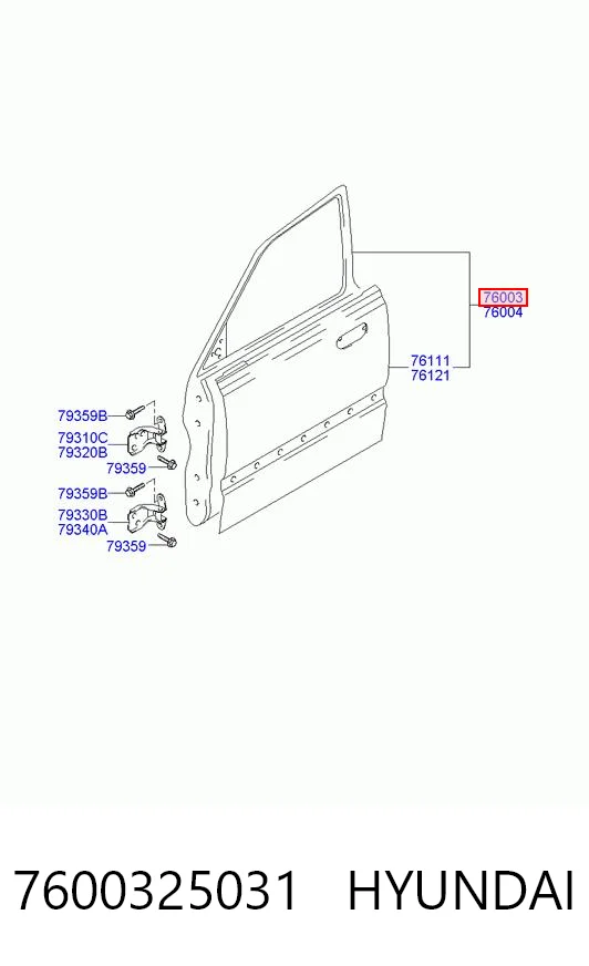 Porta dianteira esquerda para Hyundai Accent II LC