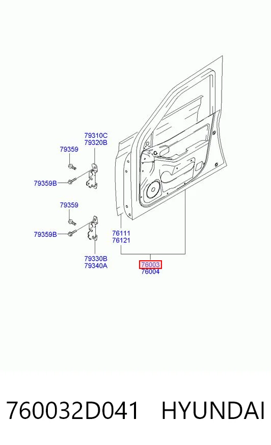 Porta dianteira esquerda para Hyundai Elantra III XD