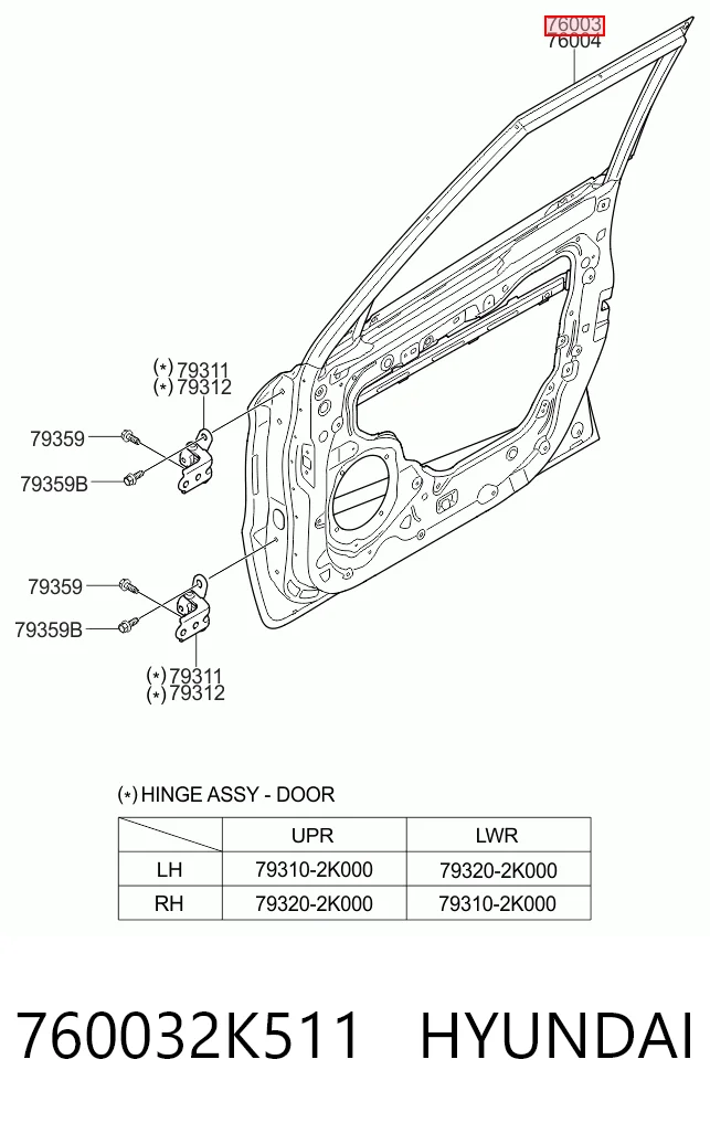 760032K511 Hyundai/Kia