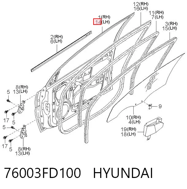 Porta dianteira esquerda para KIA Rio  