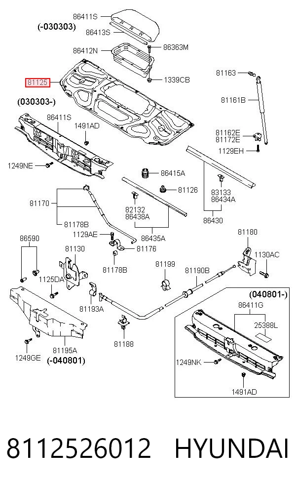 Isolamento de ruído da capota Hyundai Santa Fe I SM ao melhor preço