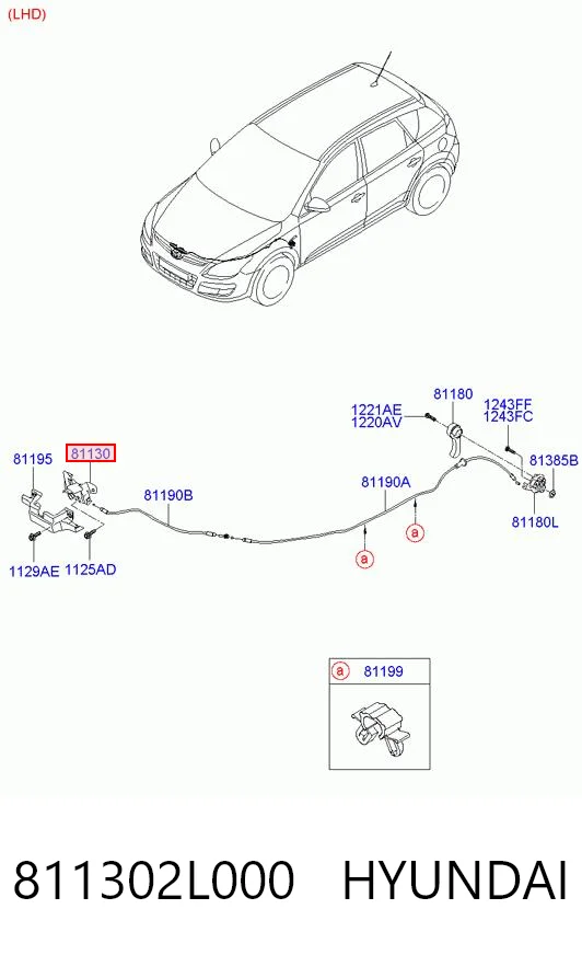 811302L000 Hyundai/Kia Fecho da capota