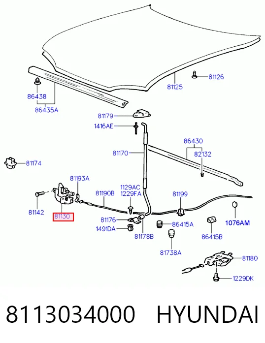 Fecho da capota Hyundai Sonata III Y-3 ao melhor preço