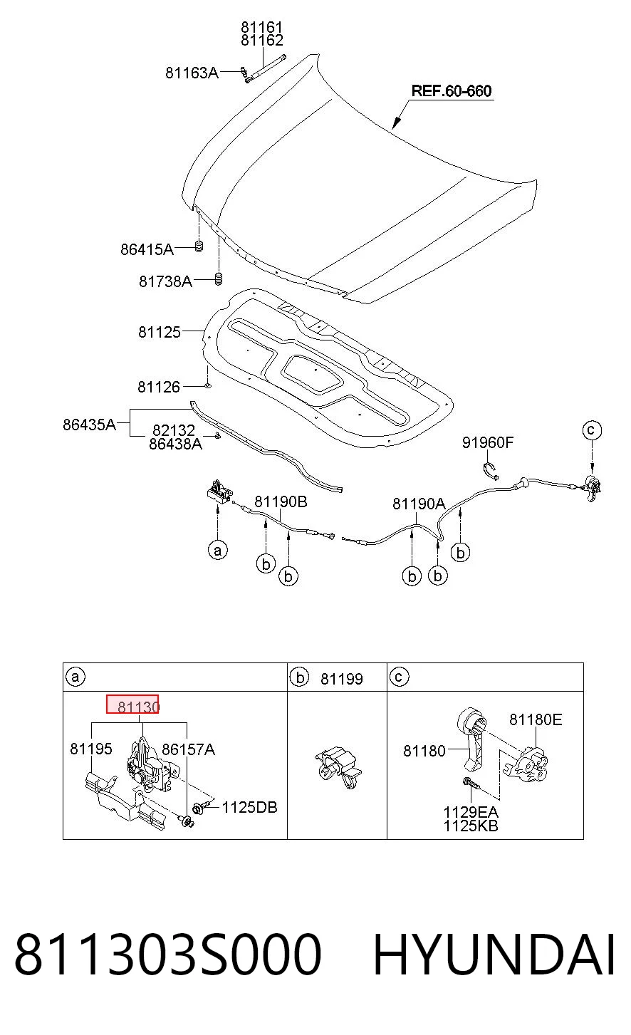 Fecho da capota para Hyundai Sonata VI YF