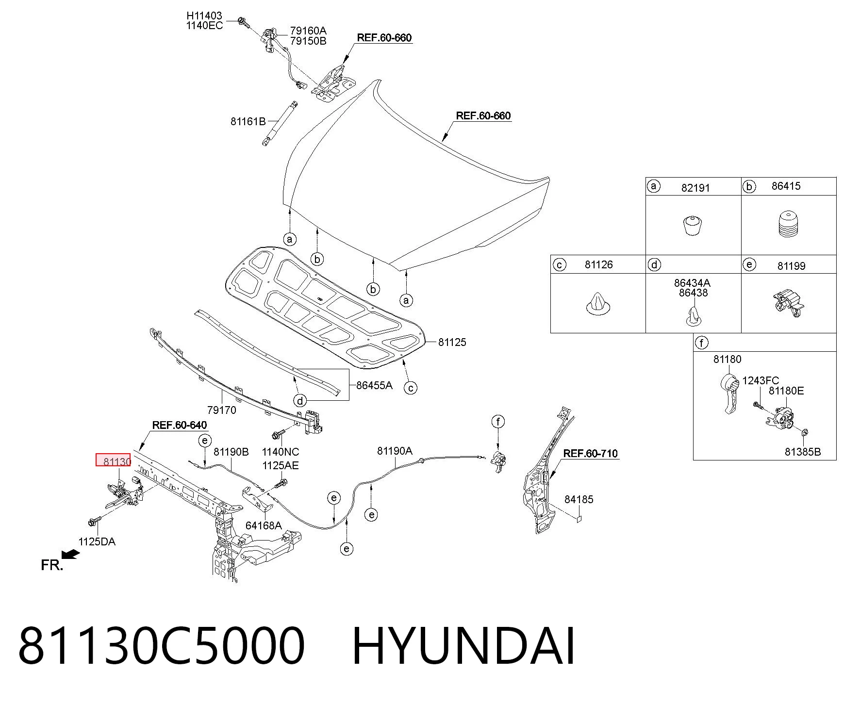 81130C5000 Hyundai/Kia Fecho da capota