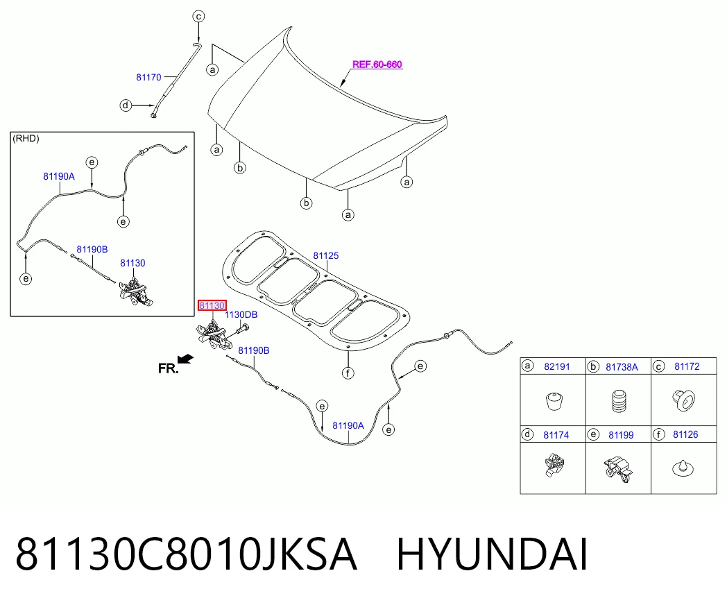 Fecho da capota para Hyundai I20  GB