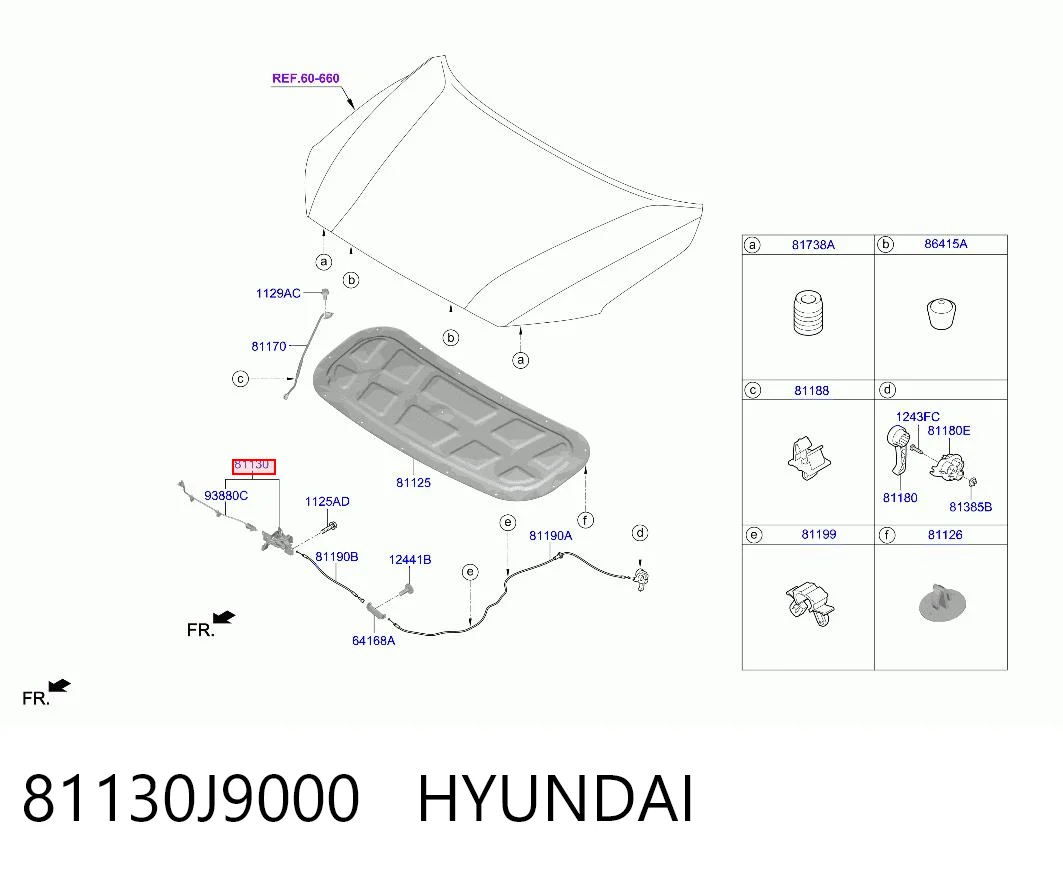 81130J9000 Hyundai/Kia Fecho da capota