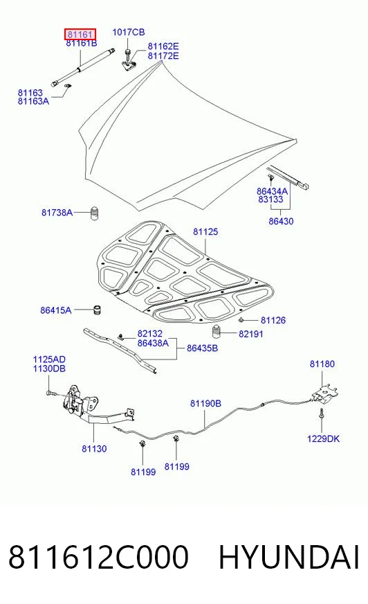 Amortecedor da capota Hyundai Coupe I RD ao melhor preço