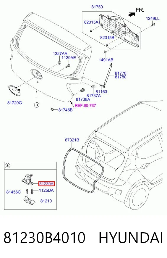 81230B4010 Hyundai/Kia Fecho de tampa de porta-malas (de 3ª/5ª porta traseira)