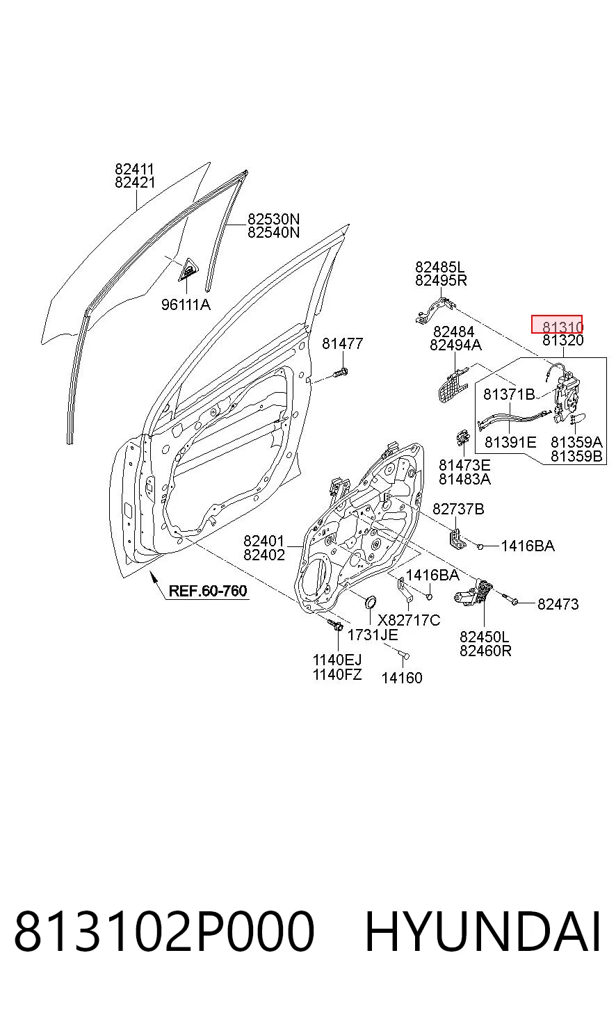 Fecho da porta dianteira esquerda para KIA Sorento II XM