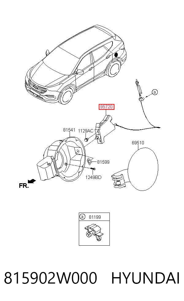 Motor acionador de abertura do alcapão de tanque para Hyundai Santa Fe III DM
