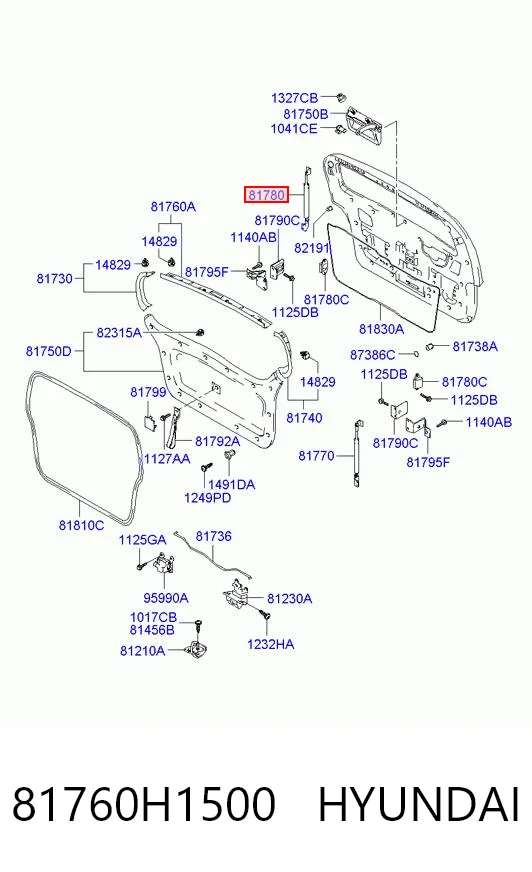Amortecedor de tampa de porta-malas (de 3ª/5ª porta traseira) Hyundai Terracan HP ao melhor preço